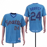 Mariners 24 Ken Griffey Jr. Blue Turn Back The Clock Jersey,baseball caps,new era cap wholesale,wholesale hats
